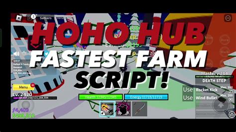 Roblox Blox Fruits Hack Script Best Gui Hoho Hub V3 Auto Farm 