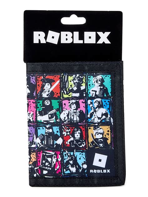 Roblox Boys Childrens Character Print Wallet Black Multi-Color 