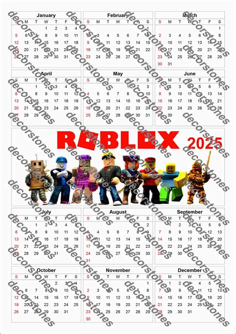 Roblox Calendar - Etsy