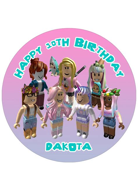 Roblox Card Cake Topper with Characters - Itty Bitty Cake Toppers