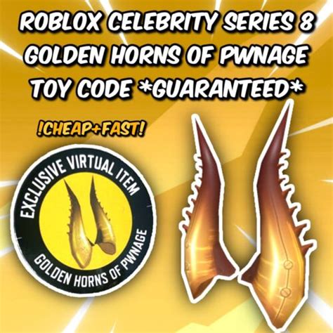 Roblox Celebrity Series 8: Golden Horns Of Pwnage Virtual Code 