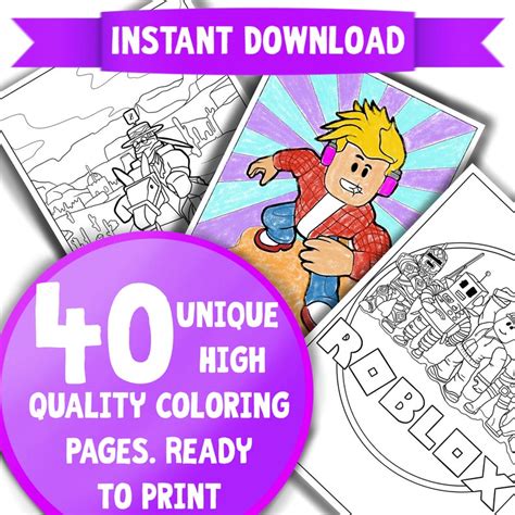 Roblox Coloring Book - Etsy