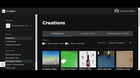 Roblox Creator Dashboard