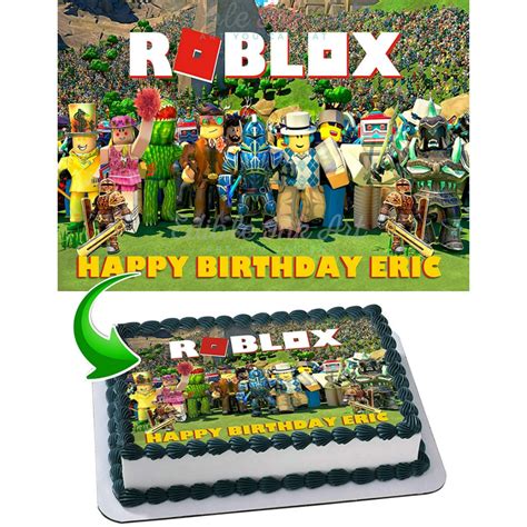Roblox Edible Image Cake Topper Personalized Birthday Sheet 