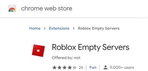 Roblox Empty Servers Chrome extension