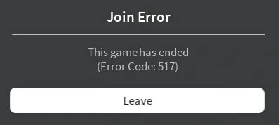 Roblox Error Code 517 - This game is currently unavailable-Please 
