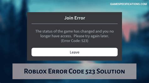 Roblox Error Code 523 Solutions [100% Working] - Game 