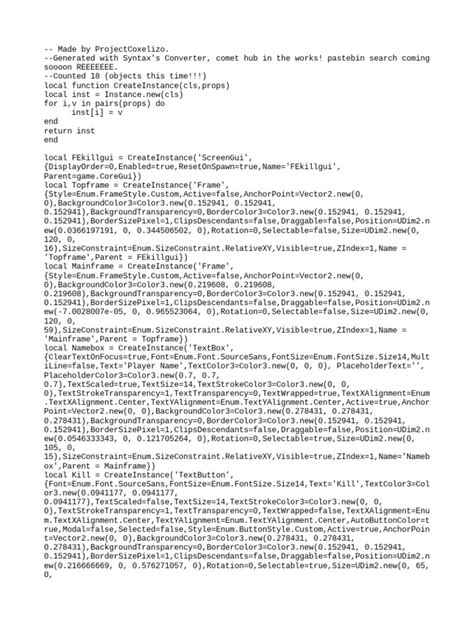 Roblox FE Kill GUI Script 2019 - Pastebin.com