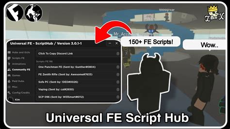 Roblox FE Script Hub (more characters required for the title 