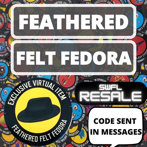 Roblox FEATHERED FELT FEDORA virtual item CODE - sent online 