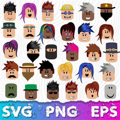 Roblox Face SVG, Roblox Face Decal, Roblox Man Face Transpar 