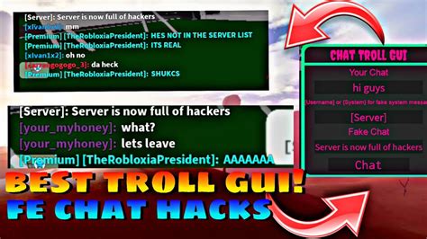 Roblox Fe Chat Hacks Script Best Troll Gui Works In All Games 