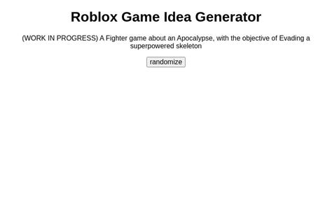 Roblox Game Idea Generator ― Perchance
