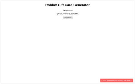 Roblox Gift Card Generator ― Perchance