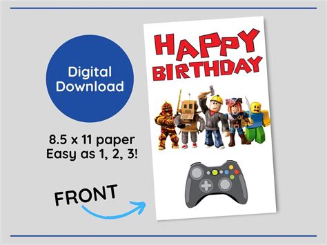 Roblox Happy Birthday Printable - Etsy