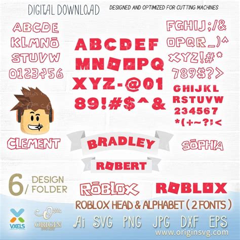 Roblox Head SVG Alphabet Fonts Graphic Roblox Logo Birthday 