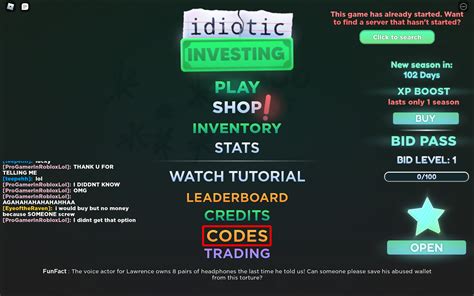 Roblox Idiotic Investing Codes (June 2023) | Roblox Den