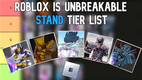 Roblox Is Unbreakable Tier List Wiki & Best Stand Guide