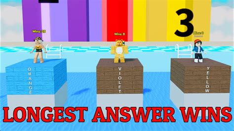 Roblox LONGEST ANSWER WINS! - YouTube