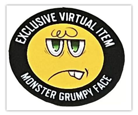 Roblox MONSTER GRUMPY FACE exclusive virtual CODE 
