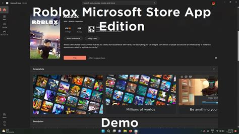 Roblox Microsoft Store app