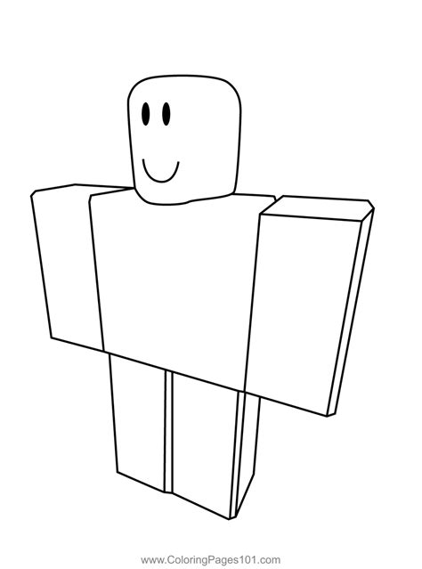 Roblox Noob Coloring Page for Kids - Free Roblox Printable 
