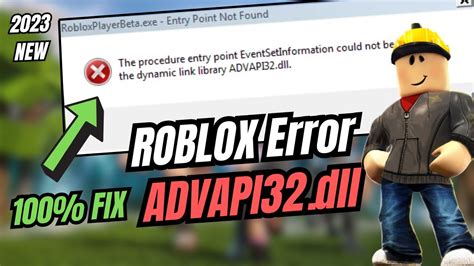 Roblox Player - Error - ADVAPI32.Dll #roblox #robloxplayer - YouTube