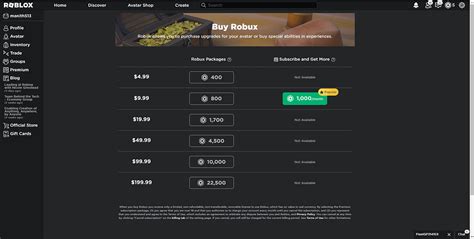Roblox Premium 2200 purchase option is not showing up - Platform 