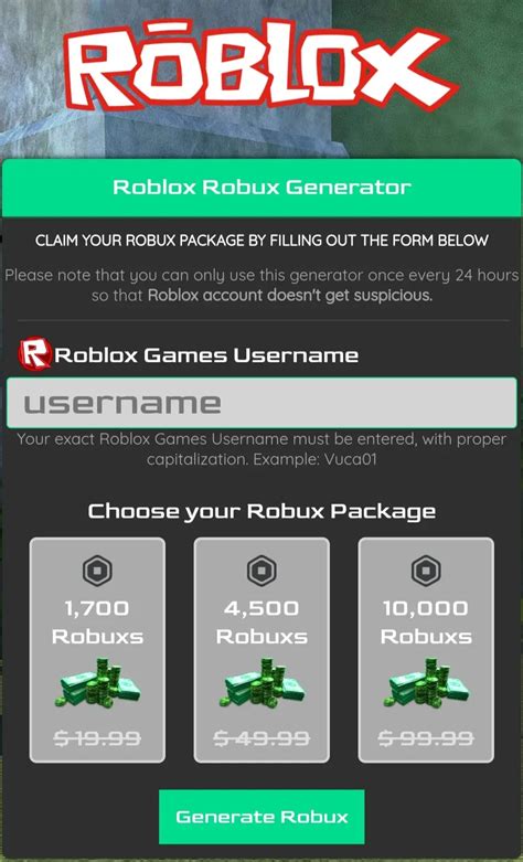 Roblox Robux Generator V10