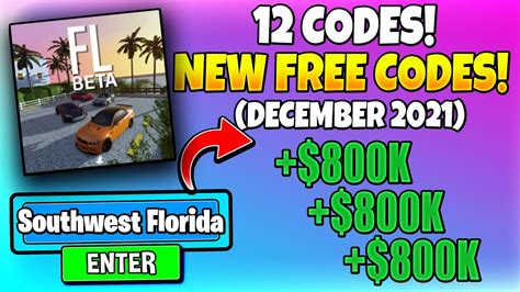 Roblox Southwest Florida codes for December 2022: Inactive codes 