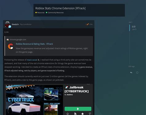 Roblox Stats Chrome Extension [RTrack] - Community Resources 
