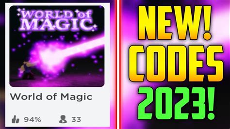 Roblox World of Magic Codes (June 2023) | Roblox Den