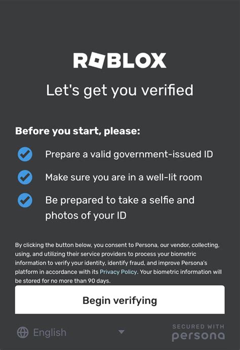 Roblox age verification does NOT accept certain valid government 