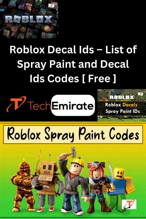 Roblox decal Codes ID and roblox Spray ID - Latest Technology 