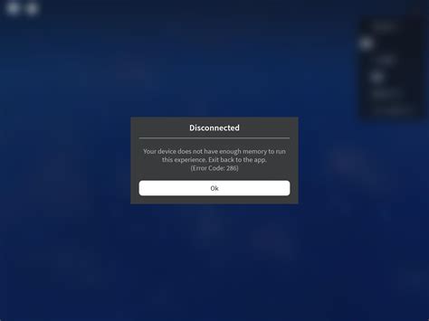 Roblox error code 286 Memory : r/RobloxHelp
