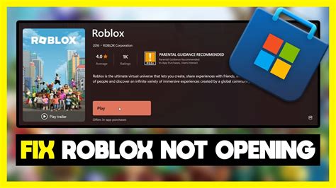 Roblox from Microsoft Store play button not working - Microsoft 