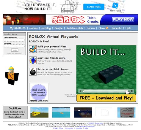 Roblox in 2008 - Web Design Museum