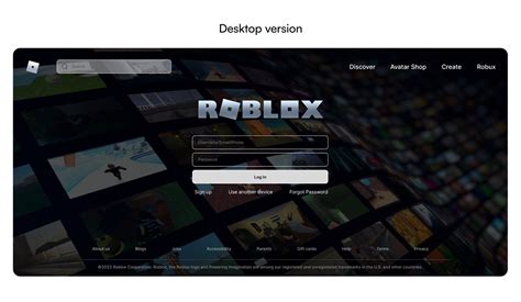 Halaman Login Roblox di Browser