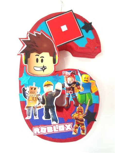 Roblox number 6 pinata, roblox birthday party roblox party suppli 