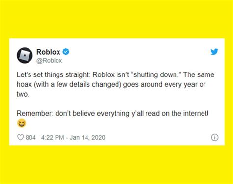 Roblox on Twitter: \"Let\'s set things straight: Roblox isn\'t “shutting 