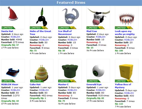 Roblox on Twitter: \"These items are RARE! Nine years ago Roblox 