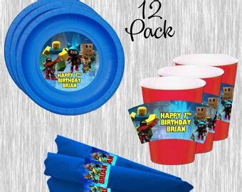 Roblox paper plates and cups - 12pack