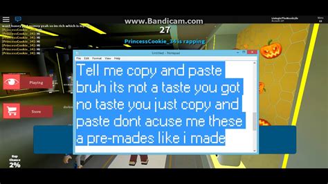 Roblox rap lyrics