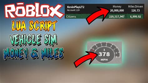 Roblox vehicle simulator money hack script