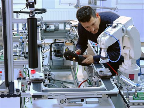 Robotics Technician Working on a Robot