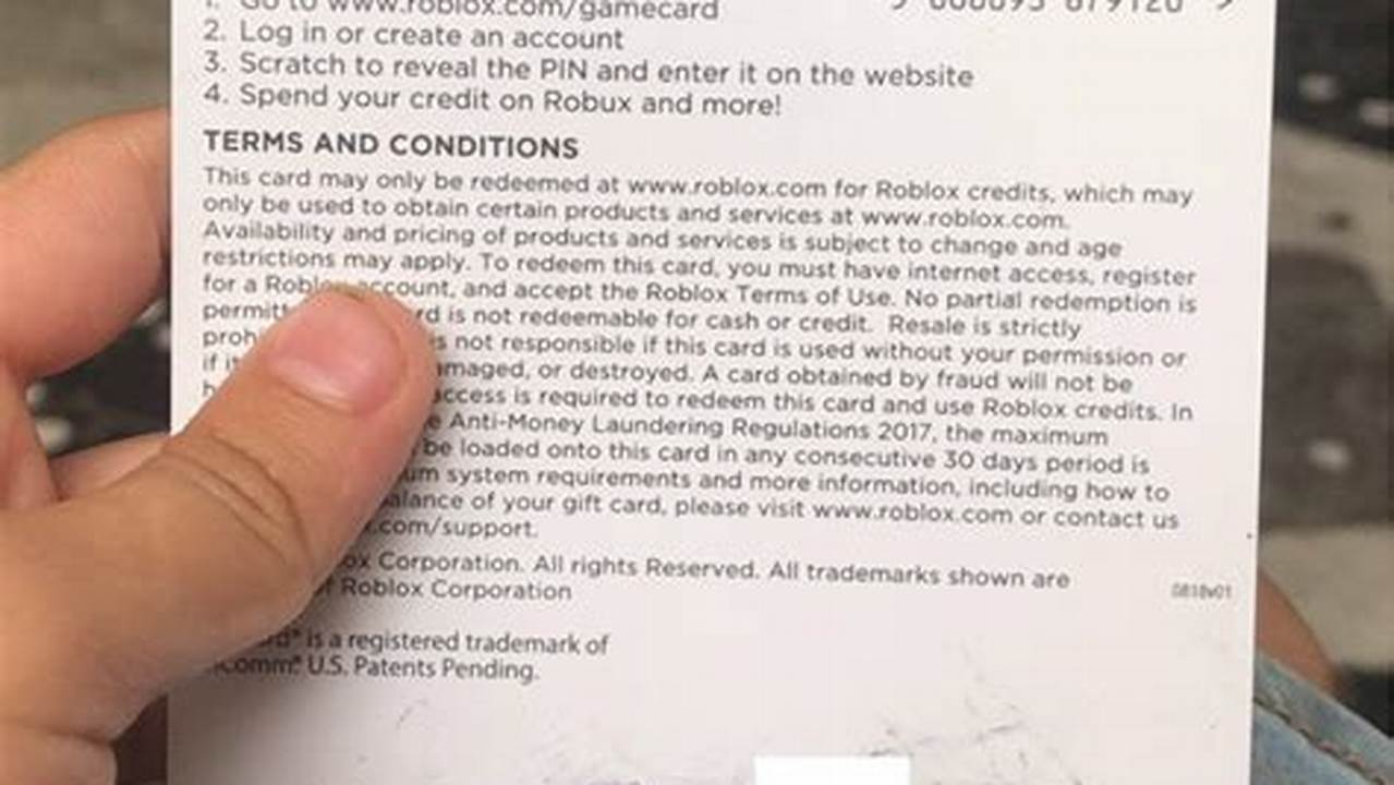 Robux Gift Card Codes Unused 2025