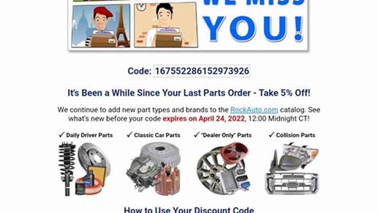 Rock Auto Coupon Code March 2024