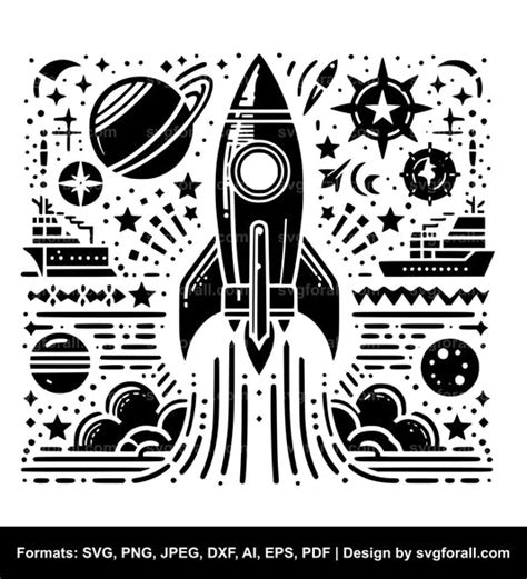 Download Rocket SVG File - SVG Design Creativefabrica DXF Files