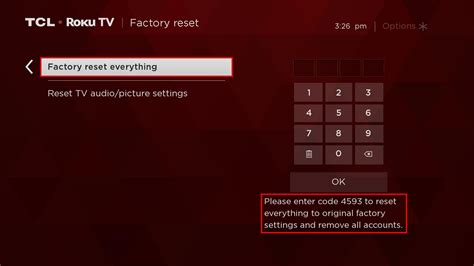 Roku TV resetting to factory settings