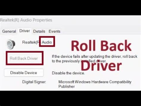 Roll Back Audio/Video Drivers